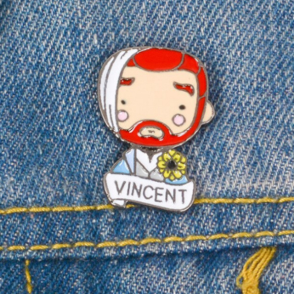 Vincent Van Gogh Caricature Collectible Enamel Pin NEW! 200 - Picture 2 of 6